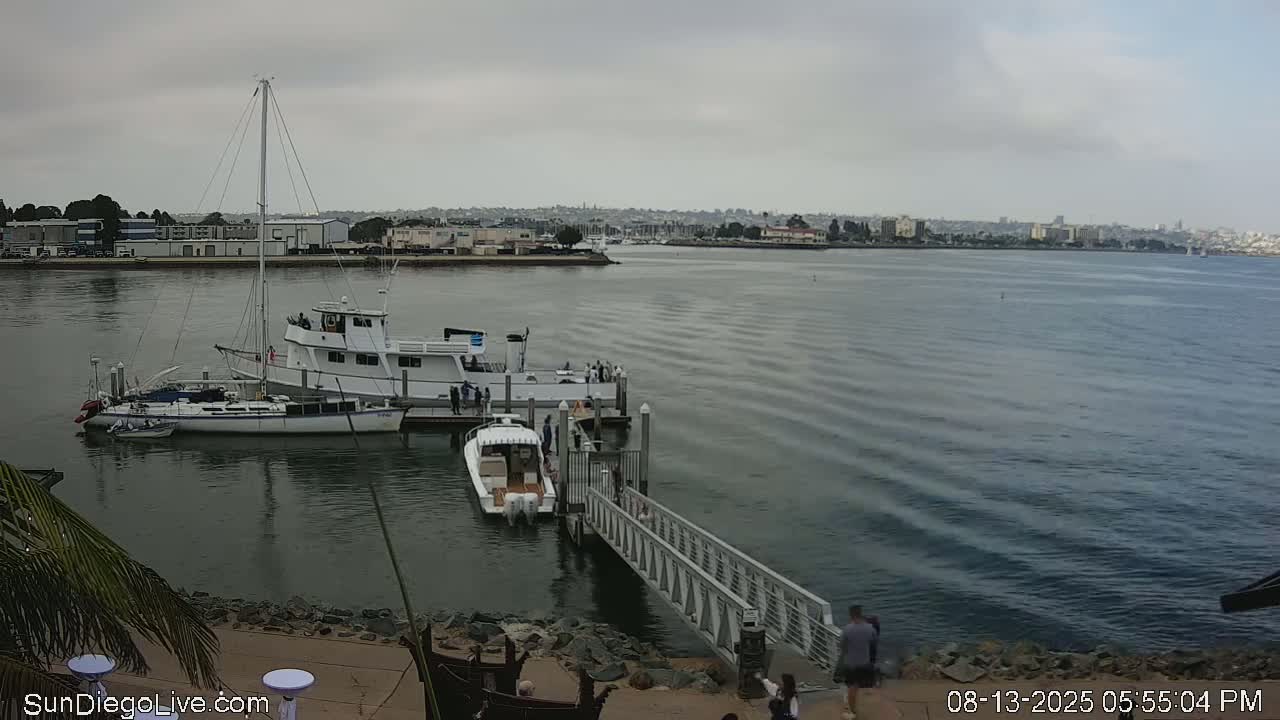 South San Diego & San Diego International Airport View with Radio from Shelter Island Live Cam SAN/KSAN - La Playa, San Diego, San Diego County, California, USA