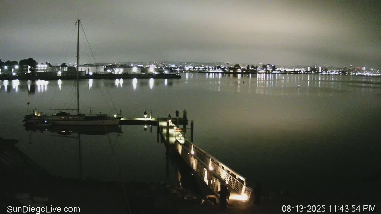 South San Diego & San Diego International Airport View with Radio from Shelter Island Live Cam SAN/KSAN - La Playa, San Diego, San Diego County, California, USA