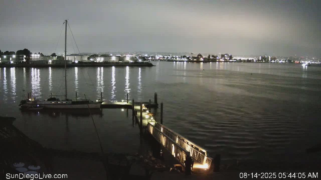 South San Diego & San Diego International Airport View with Radio from Shelter Island Live Cam SAN/KSAN - La Playa, San Diego, San Diego County, California, USA