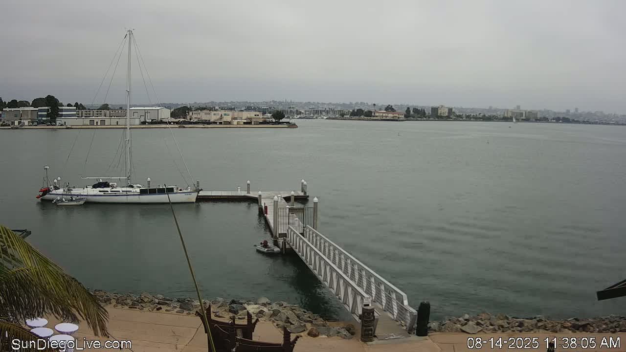South San Diego & San Diego International Airport View with Radio from Shelter Island Live Cam SAN/KSAN - La Playa, San Diego, San Diego County, California, USA