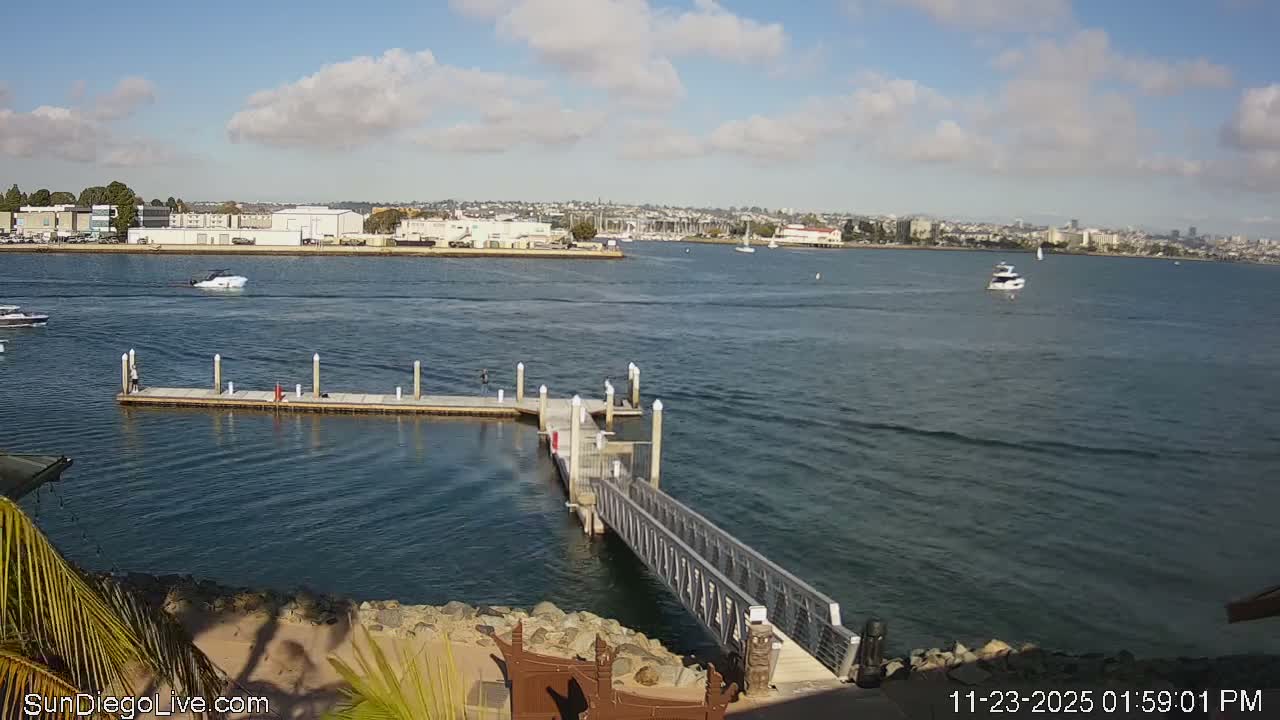 South San Diego & San Diego International Airport View with Radio from Shelter Island Live Cam SAN/KSAN - La Playa, San Diego, San Diego County, California, USA