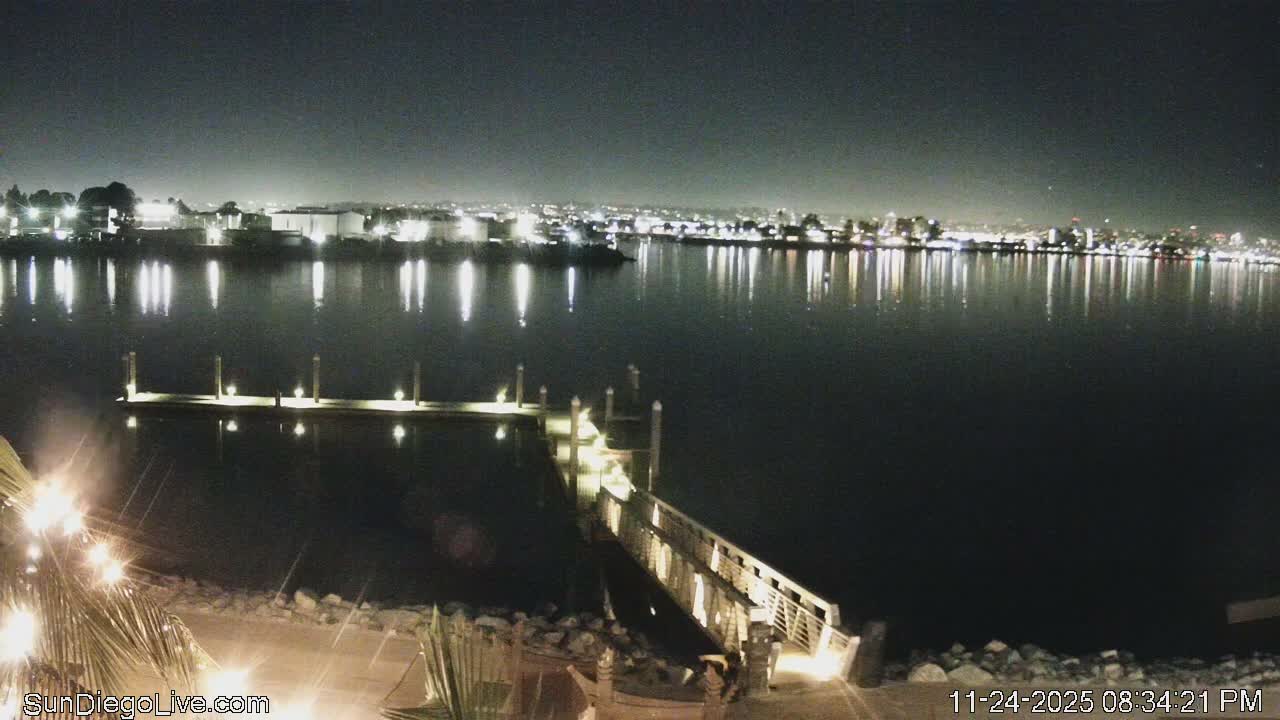 South San Diego & San Diego International Airport View with Radio from Shelter Island Live Cam SAN/KSAN - La Playa, San Diego, San Diego County, California, USA