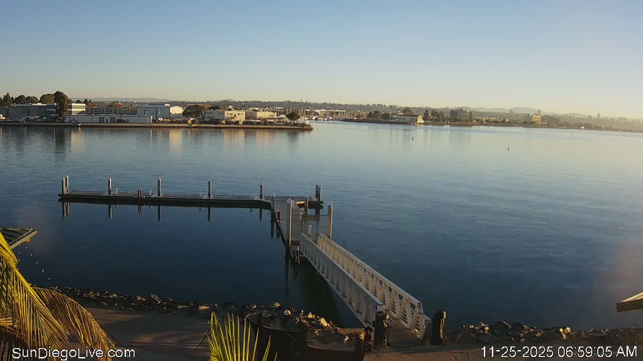 South San Diego & San Diego International Airport View with Radio from Shelter Island Live Cam SAN/KSAN - La Playa, San Diego, San Diego County, California, USA
