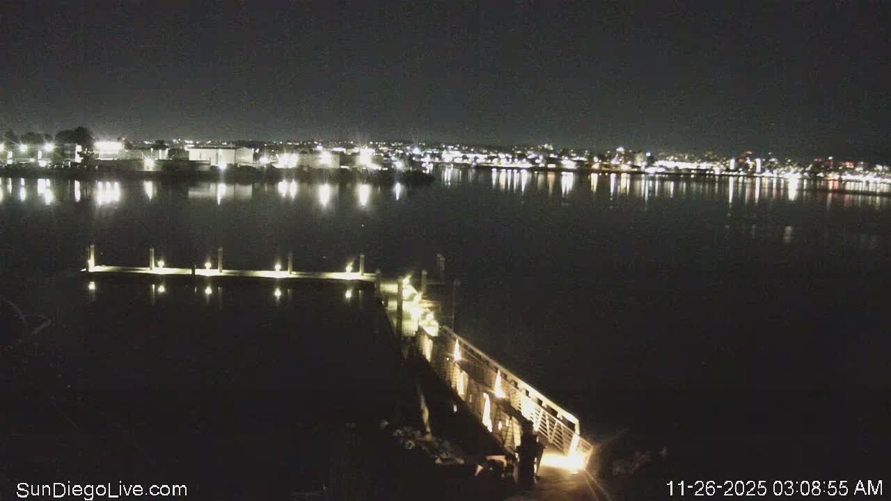 South San Diego & San Diego International Airport View with Radio from Shelter Island Live Cam SAN/KSAN - La Playa, San Diego, San Diego County, California, USA