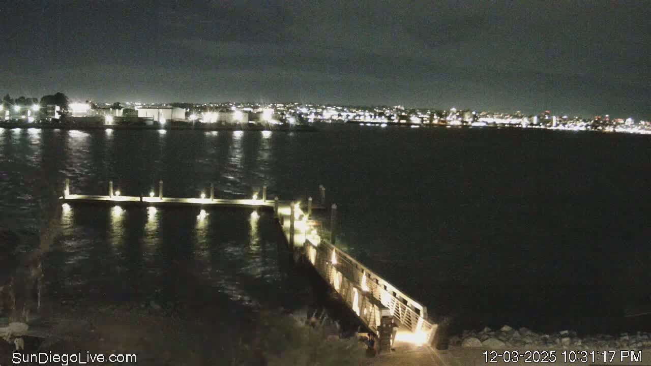 South San Diego & San Diego International Airport View with Radio from Shelter Island Live Cam SAN/KSAN - La Playa, San Diego, San Diego County, California, USA