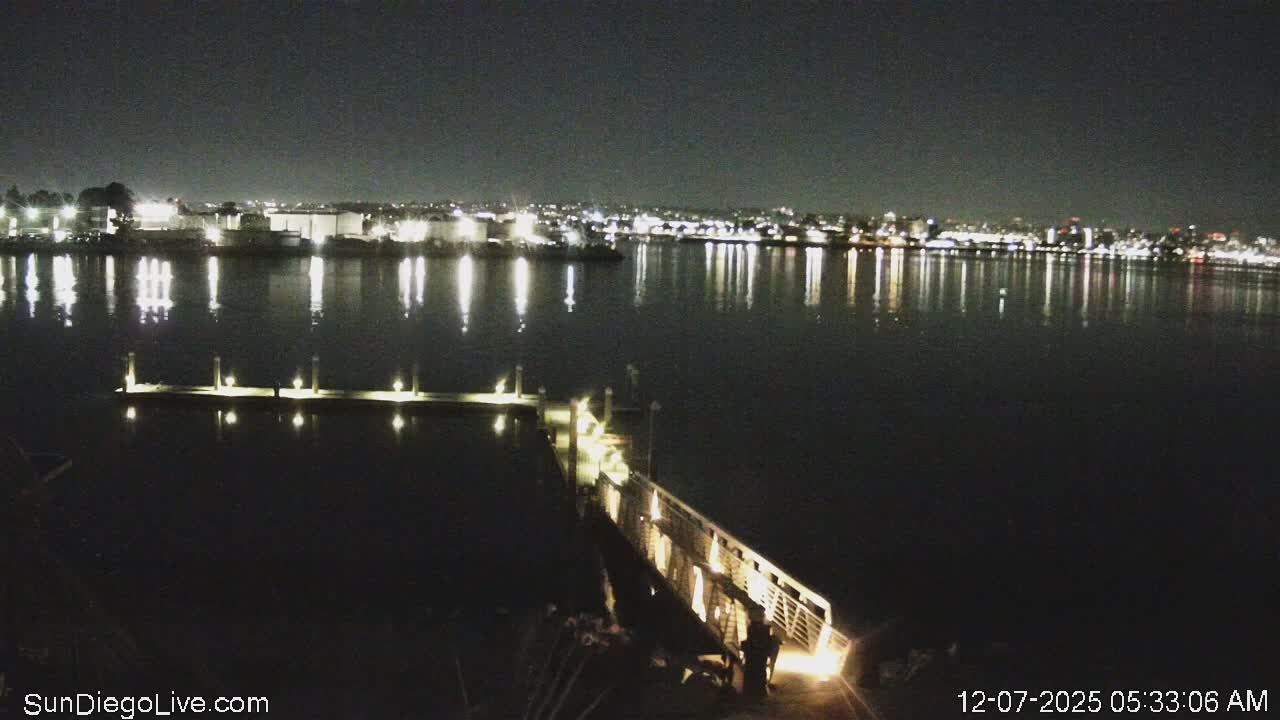 South San Diego & San Diego International Airport View with Radio from Shelter Island Live Cam SAN/KSAN - La Playa, San Diego, San Diego County, California, USA