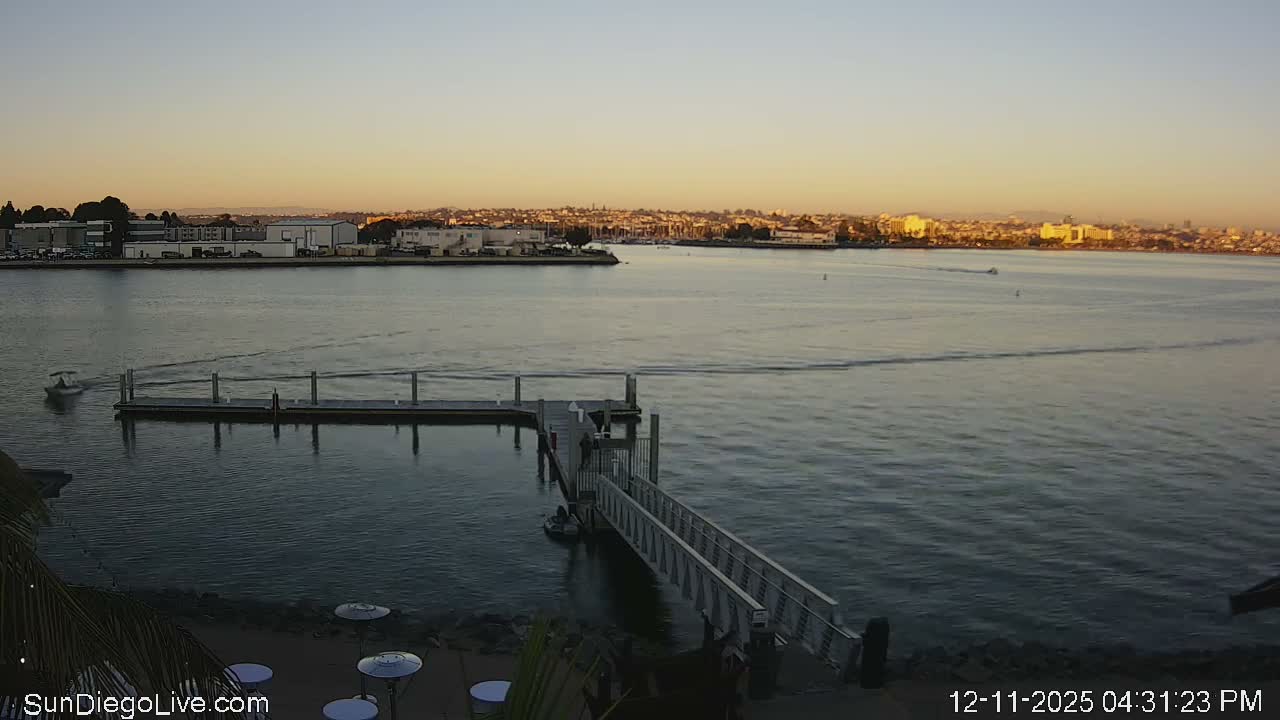 South San Diego & San Diego International Airport View with Radio from Shelter Island Live Cam SAN/KSAN - La Playa, San Diego, San Diego County, California, USA