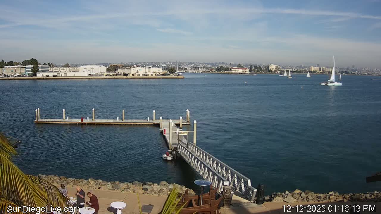 South San Diego & San Diego International Airport View with Radio from Shelter Island Live Cam SAN/KSAN - La Playa, San Diego, San Diego County, California, USA