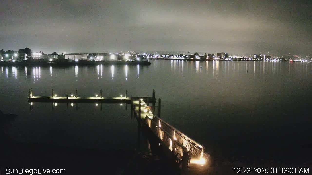 South San Diego & San Diego International Airport View with Radio from Shelter Island Live Cam SAN/KSAN - La Playa, San Diego, San Diego County, California, USA