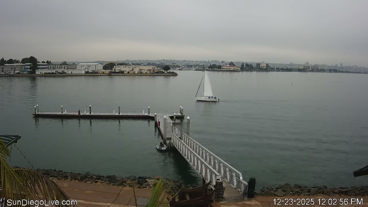 South San Diego & San Diego International Airport View with Radio from Shelter Island Live Cam SAN/KSAN - La Playa, San Diego, San Diego County, California, USA