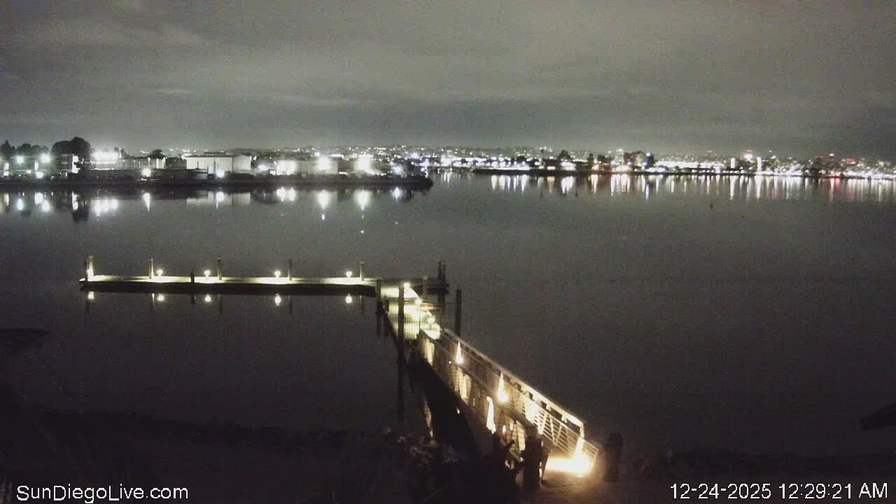 South San Diego & San Diego International Airport View with Radio from Shelter Island Live Cam SAN/KSAN - La Playa, San Diego, San Diego County, California, USA