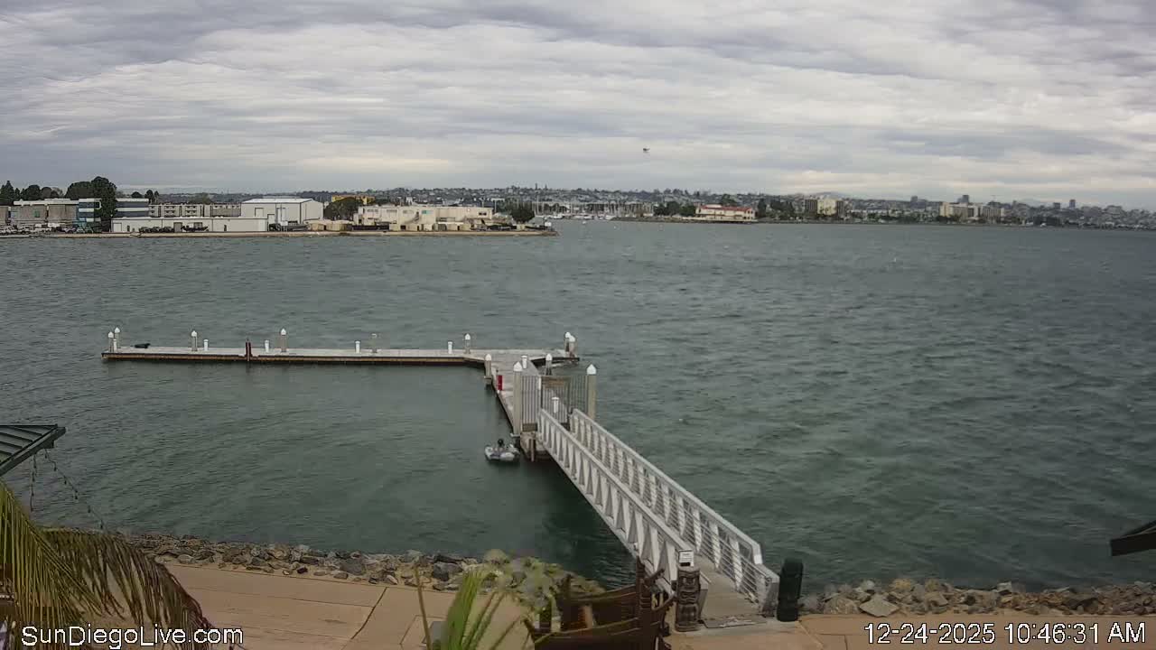 South San Diego & San Diego International Airport View with Radio from Shelter Island Live Cam SAN/KSAN - La Playa, San Diego, San Diego County, California, USA