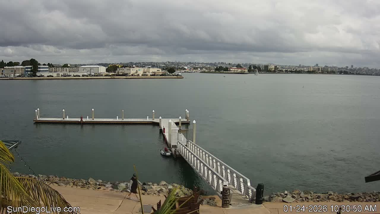 South San Diego & San Diego International Airport View with Radio from Shelter Island Live Cam SAN/KSAN - La Playa, San Diego, San Diego County, California, USA