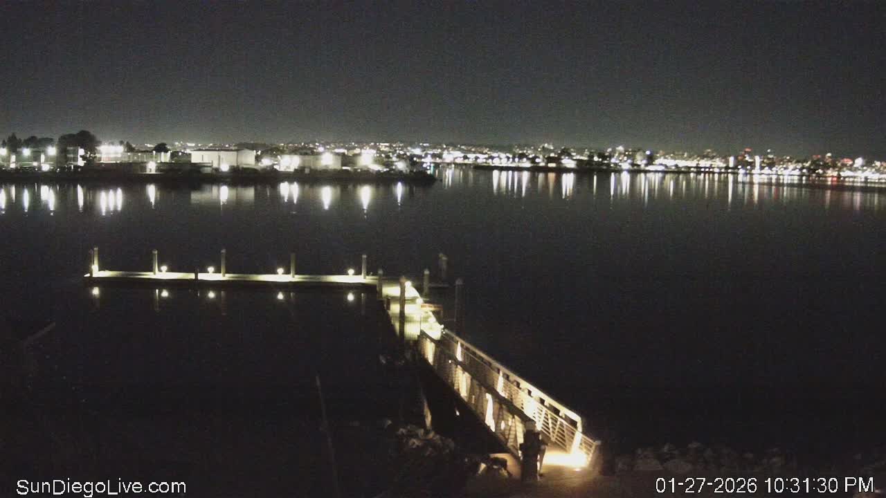 South San Diego & San Diego International Airport View with Radio from Shelter Island Live Cam SAN/KSAN - La Playa, San Diego, San Diego County, California, USA