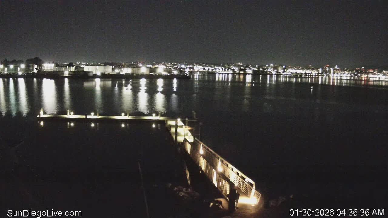 South San Diego & San Diego International Airport View with Radio from Shelter Island Live Cam SAN/KSAN - La Playa, San Diego, San Diego County, California, USA