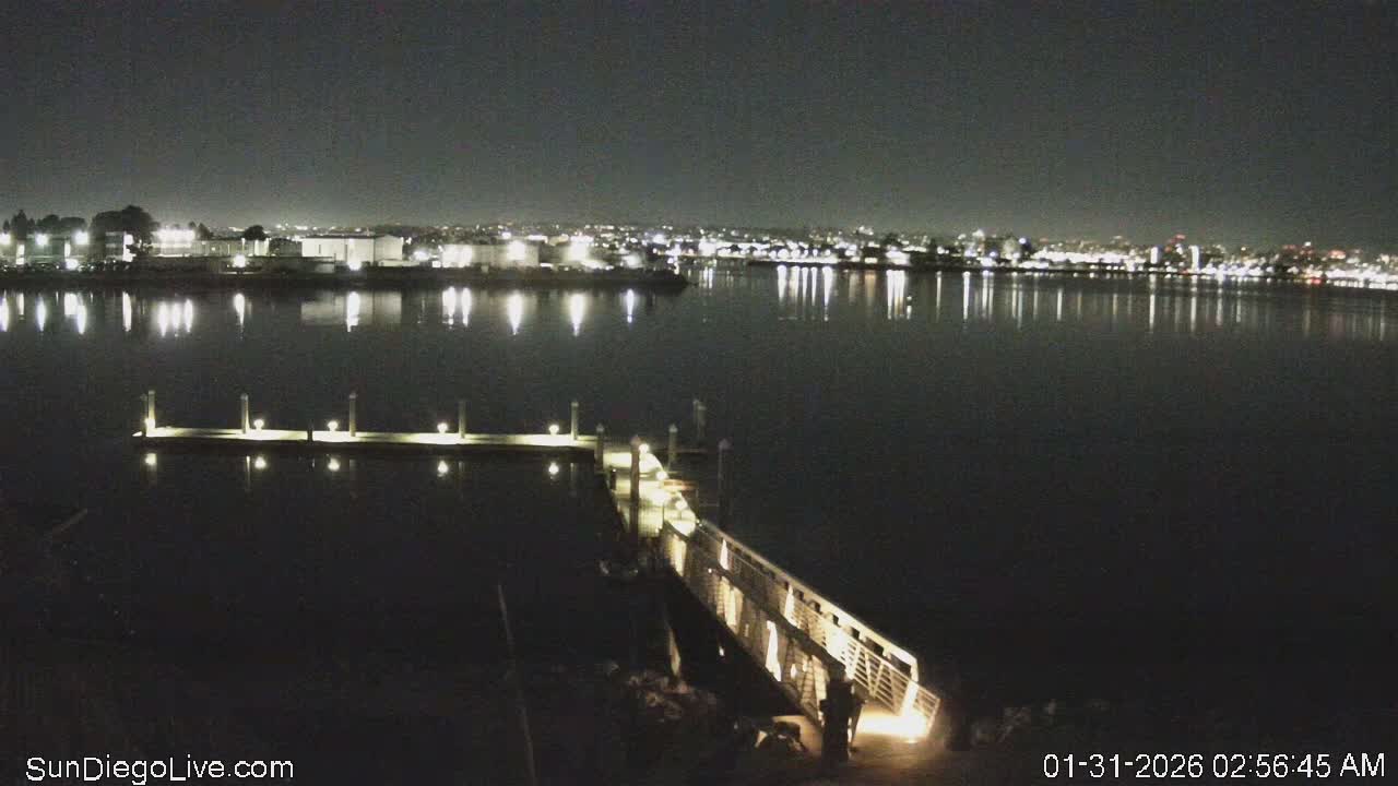 South San Diego & San Diego International Airport View with Radio from Shelter Island Live Cam SAN/KSAN - La Playa, San Diego, San Diego County, California, USA