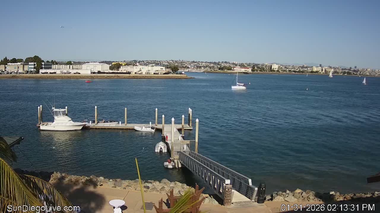 South San Diego & San Diego International Airport View with Radio from Shelter Island Live Cam SAN/KSAN - La Playa, San Diego, San Diego County, California, USA