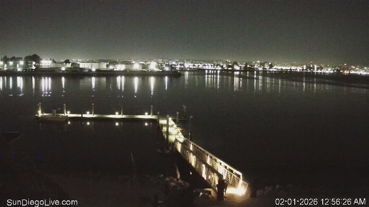 South San Diego & San Diego International Airport View with Radio from Shelter Island Live Cam SAN/KSAN - La Playa, San Diego, San Diego County, California, USA