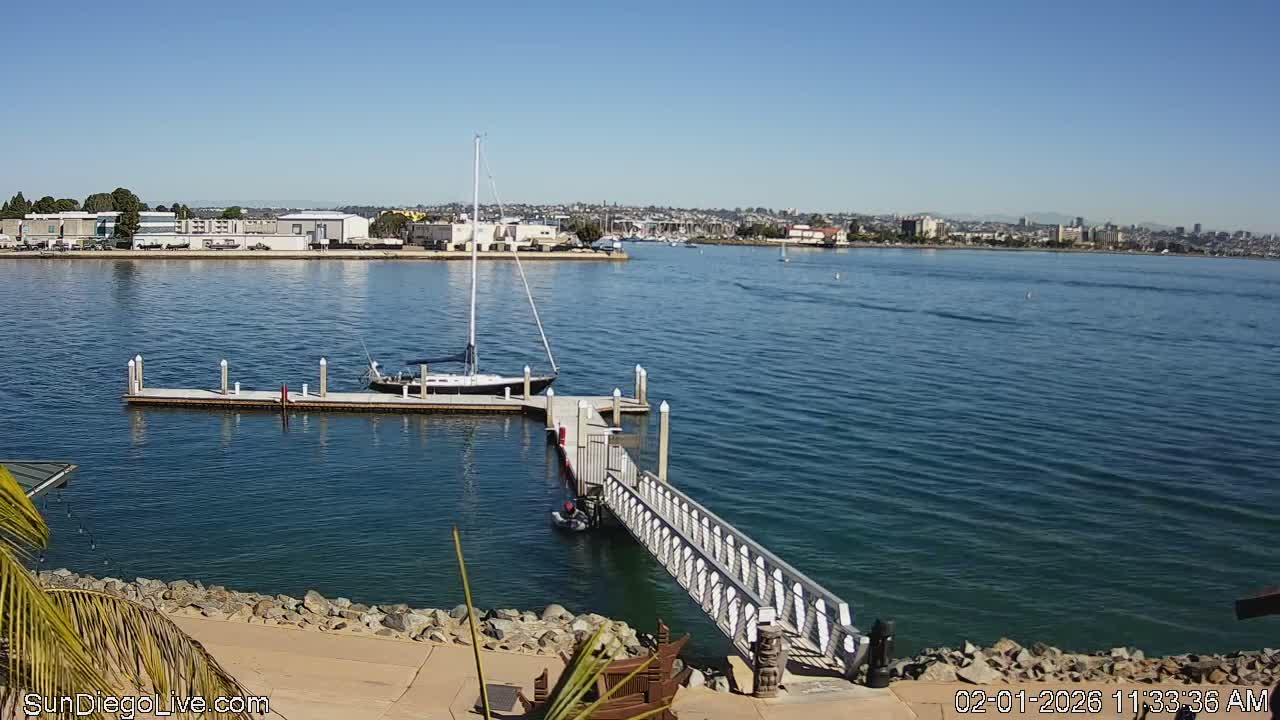 South San Diego & San Diego International Airport View with Radio from Shelter Island Live Cam SAN/KSAN - La Playa, San Diego, San Diego County, California, USA