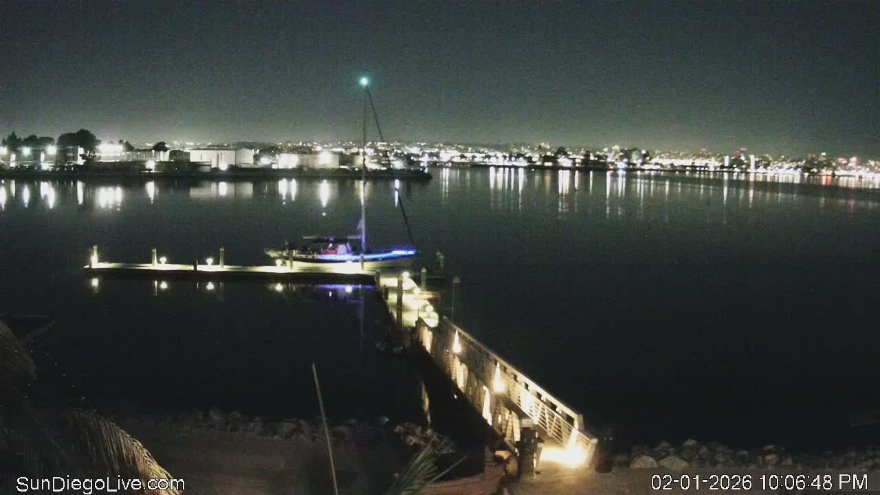 South San Diego & San Diego International Airport View with Radio from Shelter Island Live Cam SAN/KSAN - La Playa, San Diego, San Diego County, California, USA