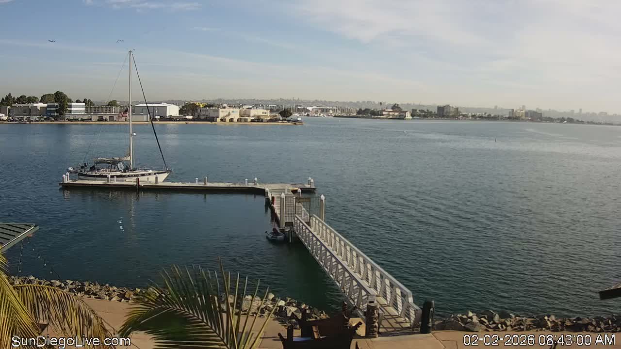 South San Diego & San Diego International Airport View with Radio from Shelter Island Live Cam SAN/KSAN - La Playa, San Diego, San Diego County, California, USA