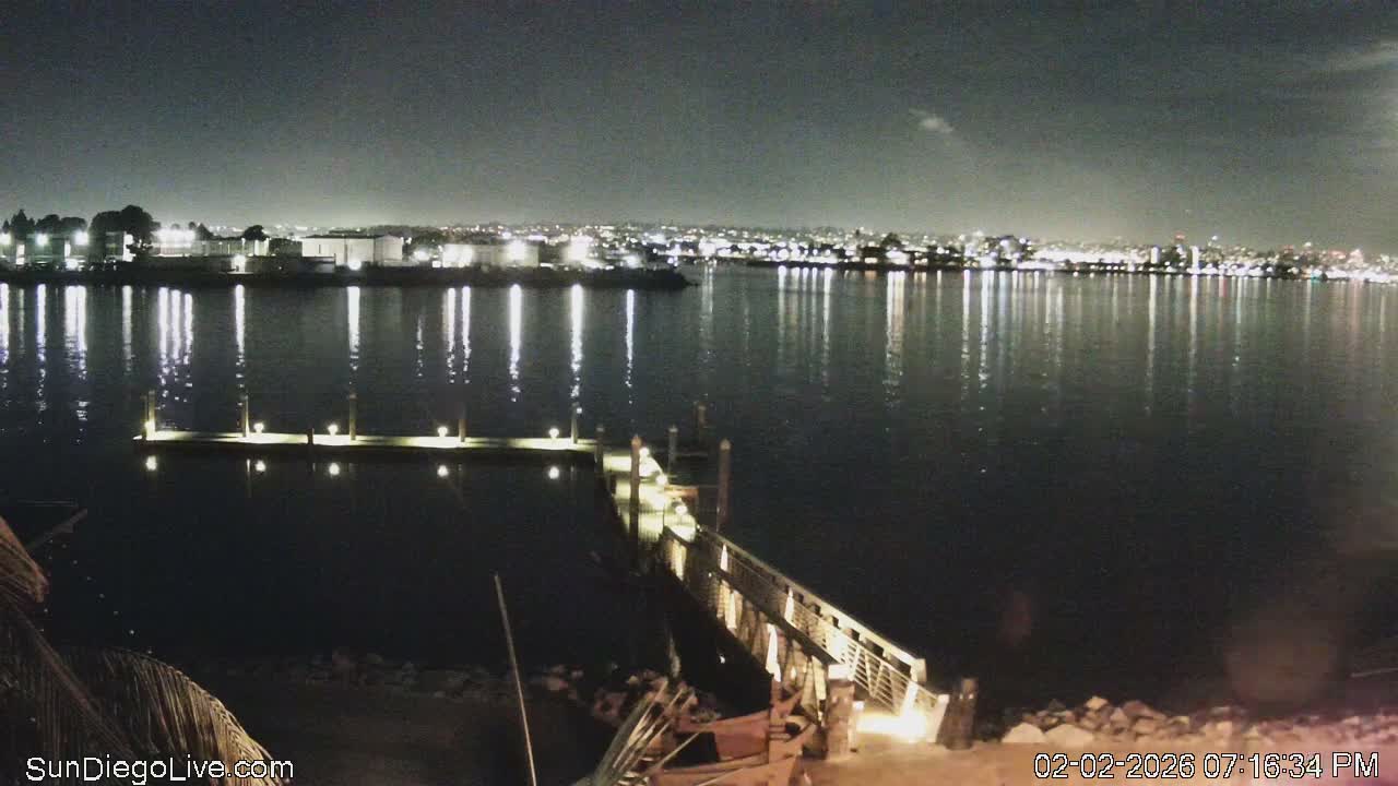 South San Diego & San Diego International Airport View with Radio from Shelter Island Live Cam SAN/KSAN - La Playa, San Diego, San Diego County, California, USA