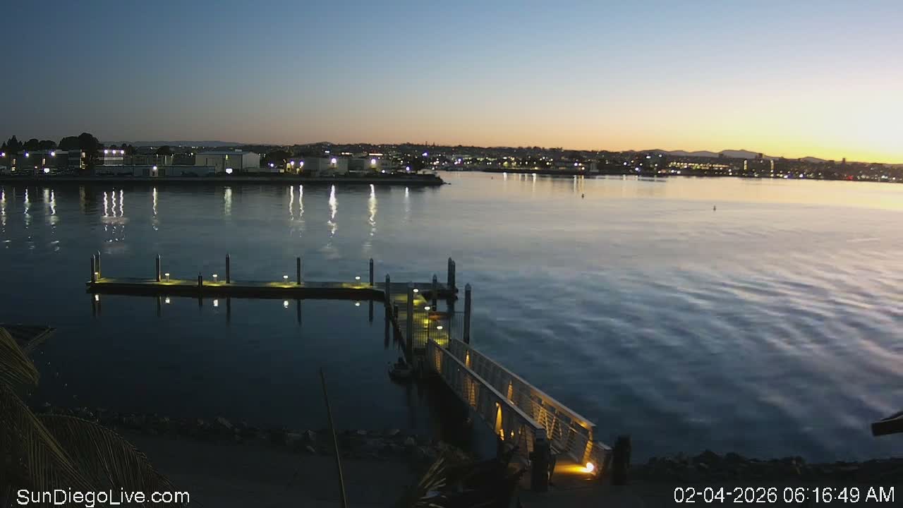 South San Diego & San Diego International Airport View with Radio from Shelter Island Live Cam SAN/KSAN - La Playa, San Diego, San Diego County, California, USA