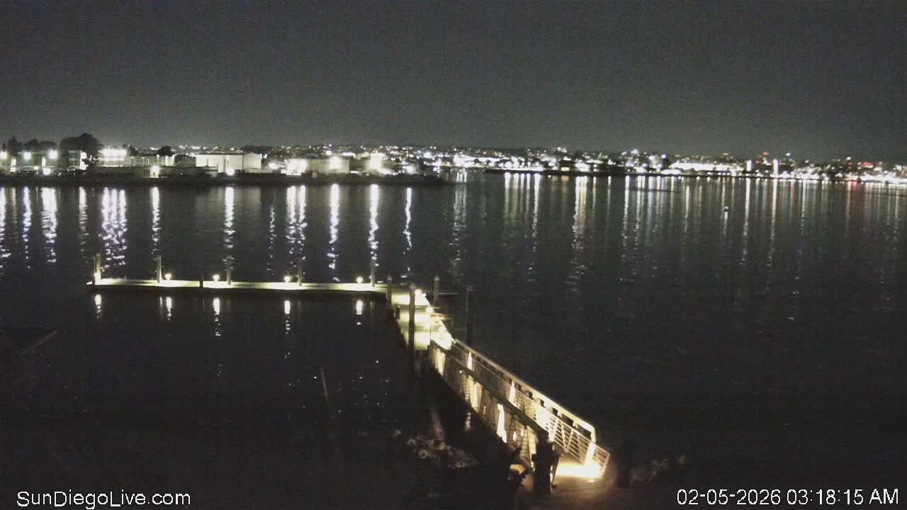 South San Diego & San Diego International Airport View with Radio from Shelter Island Live Cam SAN/KSAN - La Playa, San Diego, San Diego County, California, USA