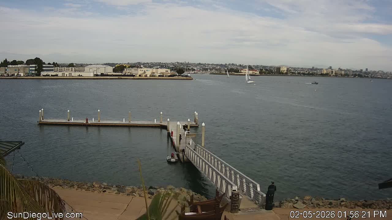 South San Diego & San Diego International Airport View with Radio from Shelter Island Live Cam SAN/KSAN - La Playa, San Diego, San Diego County, California, USA