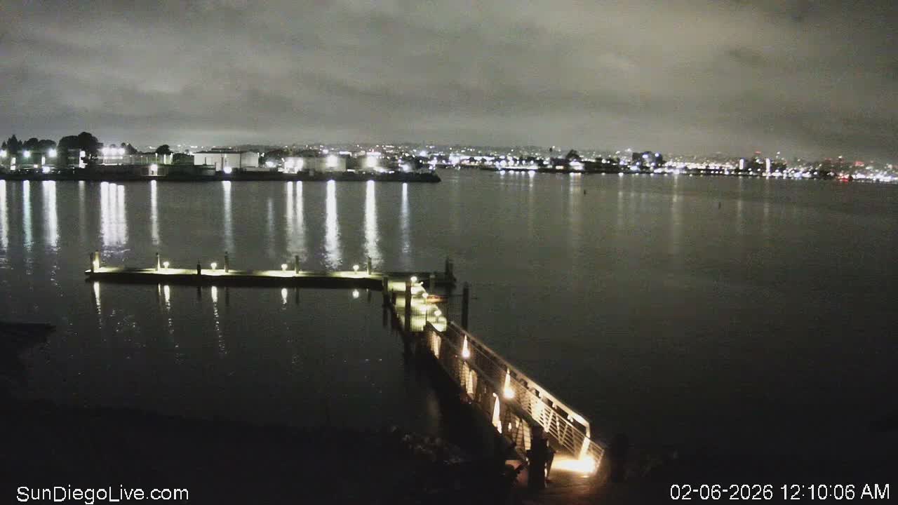 South San Diego & San Diego International Airport View with Radio from Shelter Island Live Cam SAN/KSAN - La Playa, San Diego, San Diego County, California, USA