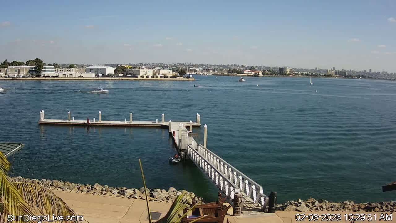 South San Diego & San Diego International Airport View with Radio from Shelter Island Live Cam SAN/KSAN - La Playa, San Diego, San Diego County, California, USA