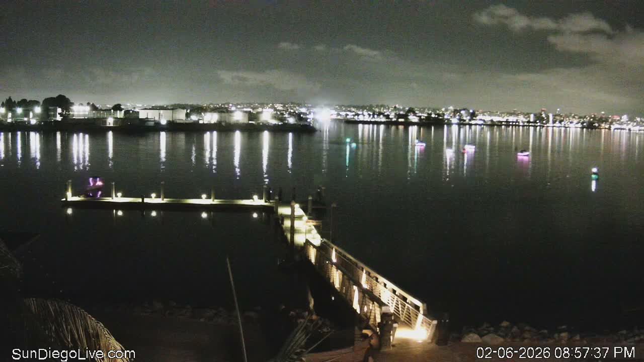South San Diego & San Diego International Airport View with Radio from Shelter Island Live Cam SAN/KSAN - La Playa, San Diego, San Diego County, California, USA