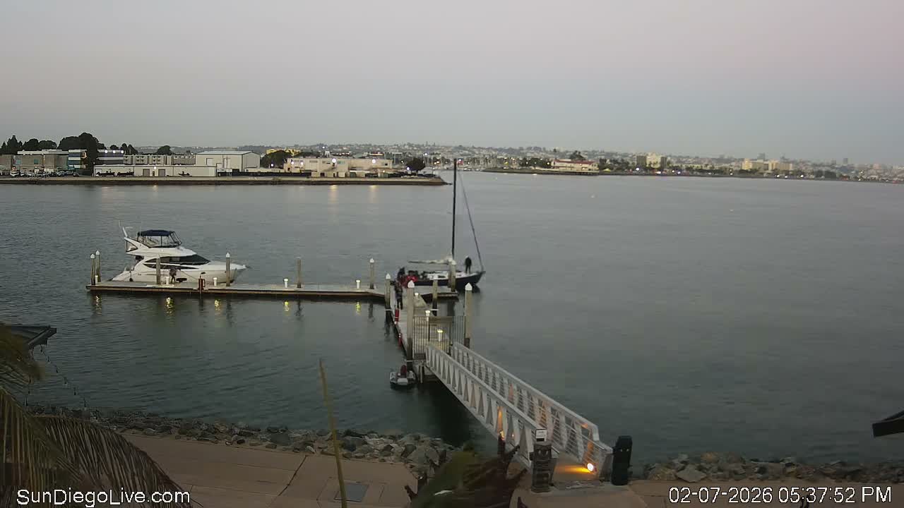 South San Diego & San Diego International Airport View with Radio from Shelter Island Live Cam SAN/KSAN - La Playa, San Diego, San Diego County, California, USA