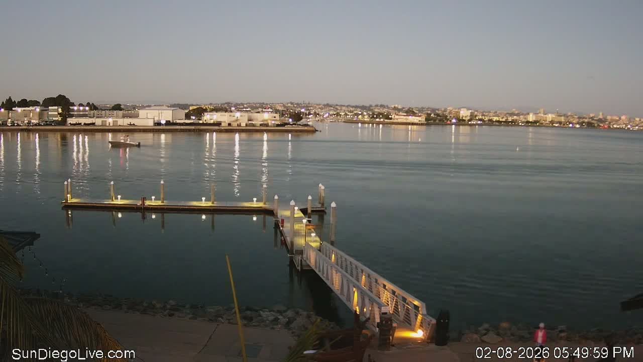South San Diego & San Diego International Airport View with Radio from Shelter Island Live Cam SAN/KSAN - La Playa, San Diego, San Diego County, California, USA