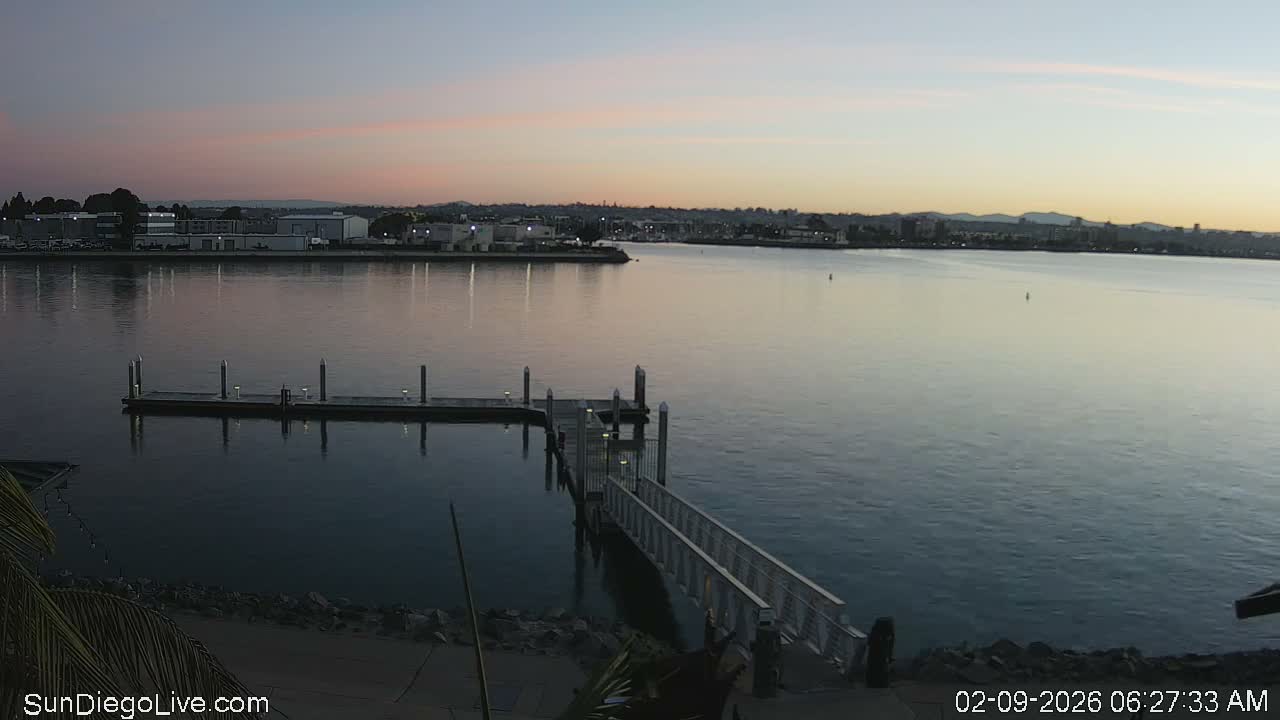 South San Diego & San Diego International Airport View with Radio from Shelter Island Live Cam SAN/KSAN - La Playa, San Diego, San Diego County, California, USA
