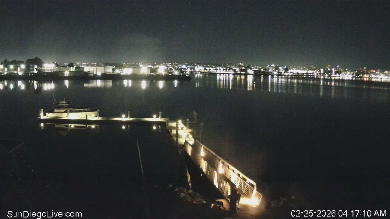 South San Diego & San Diego International Airport View with Radio from Shelter Island Live Cam SAN/KSAN - La Playa, San Diego, San Diego County, California, USA