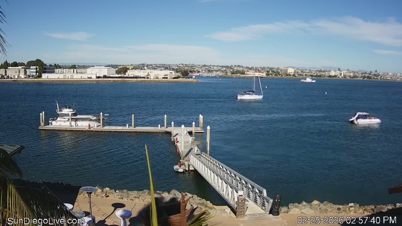 South San Diego & San Diego International Airport View with Radio from Shelter Island Live Cam SAN/KSAN - La Playa, San Diego, San Diego County, California, USA