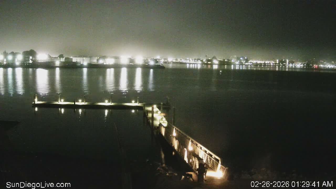 South San Diego & San Diego International Airport View with Radio from Shelter Island Live Cam SAN/KSAN - La Playa, San Diego, San Diego County, California, USA