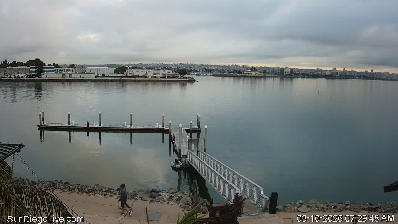 South San Diego & San Diego International Airport View with Radio from Shelter Island Live Cam SAN/KSAN - La Playa, San Diego, San Diego County, California, USA