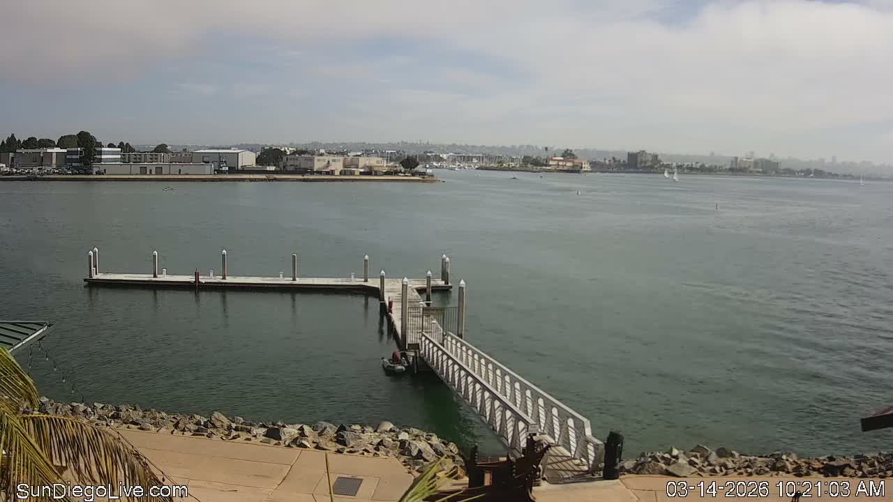 South San Diego & San Diego International Airport View with Radio from Shelter Island Live Cam SAN/KSAN - La Playa, San Diego, San Diego County, California, USA