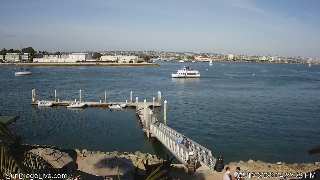South San Diego & San Diego International Airport View with Radio from Shelter Island Live Cam SAN/KSAN - La Playa, San Diego, San Diego County, California, USA