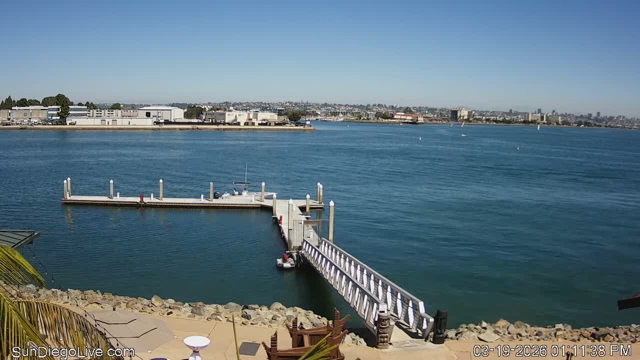 South San Diego & San Diego International Airport View with Radio from Shelter Island Live Cam SAN/KSAN - La Playa, San Diego, San Diego County, California, USA