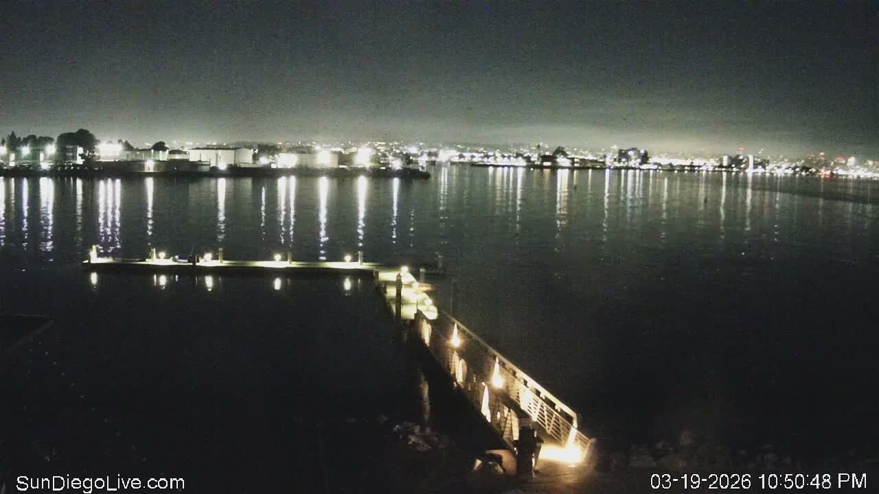 South San Diego & San Diego International Airport View with Radio from Shelter Island Live Cam SAN/KSAN - La Playa, San Diego, San Diego County, California, USA