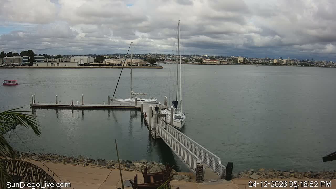South San Diego & San Diego International Airport View with Radio from Shelter Island Live Cam SAN/KSAN - La Playa, San Diego, San Diego County, California, USA