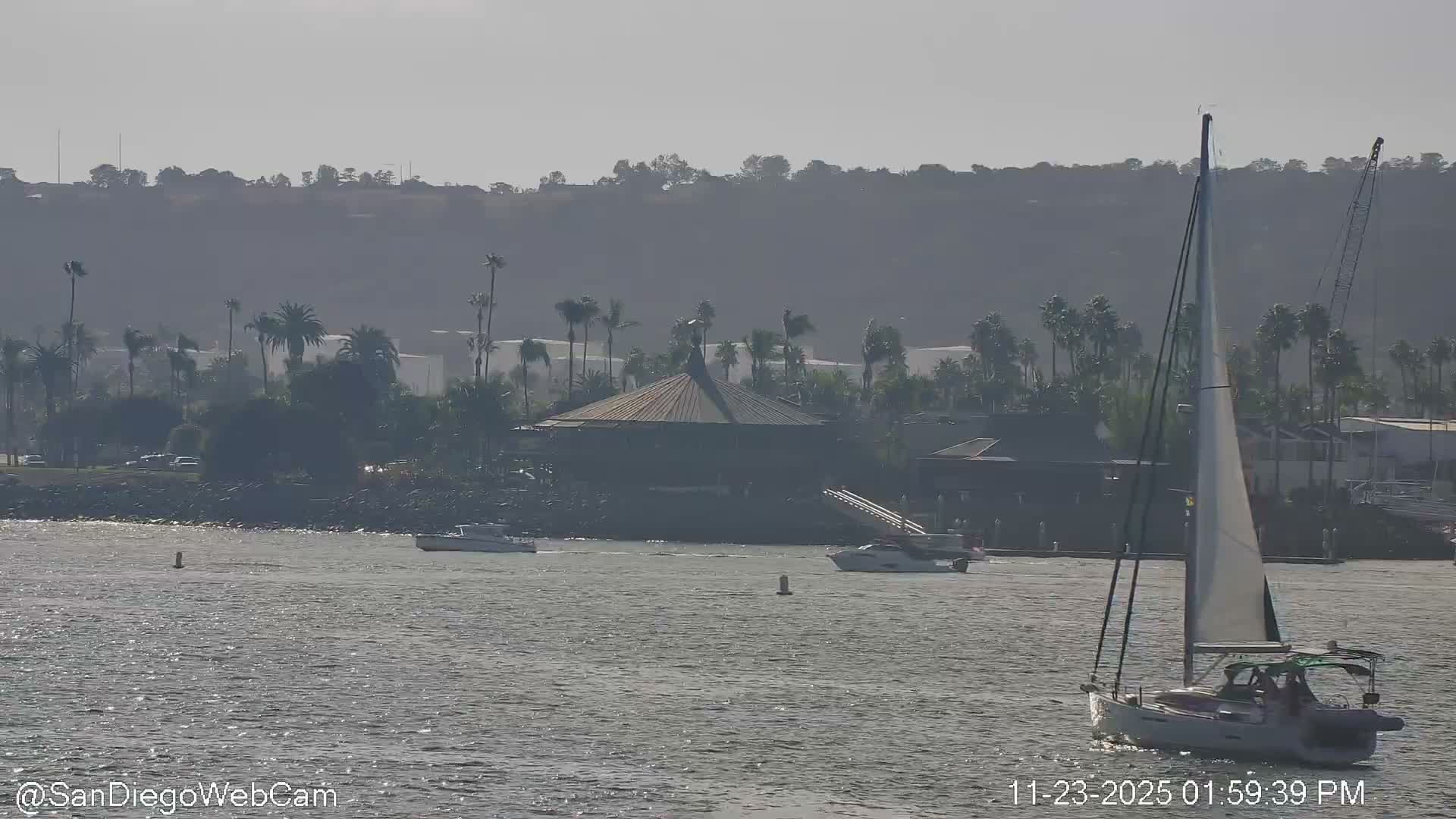 San Diego City / Bay 360 Panaromic & San Diego North Island Naval Air Sation NZY / KNZY Live Cam - Harbor Island, San Diego, San Diego County, California, USA