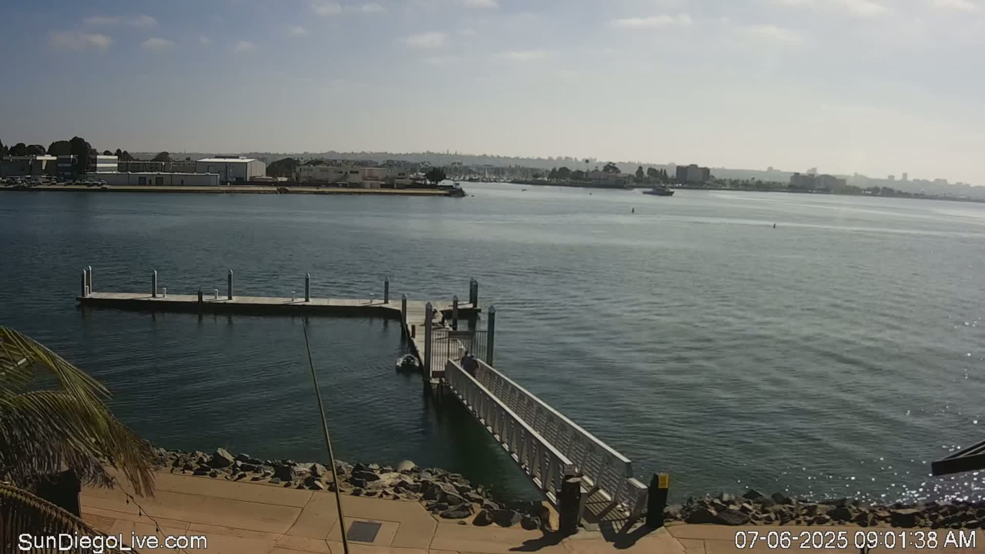 San Diego City Dowtown  from San Diego Bay Panaromic Live Cam -  Harbor Island, San Diego, San Diego County, California, USA