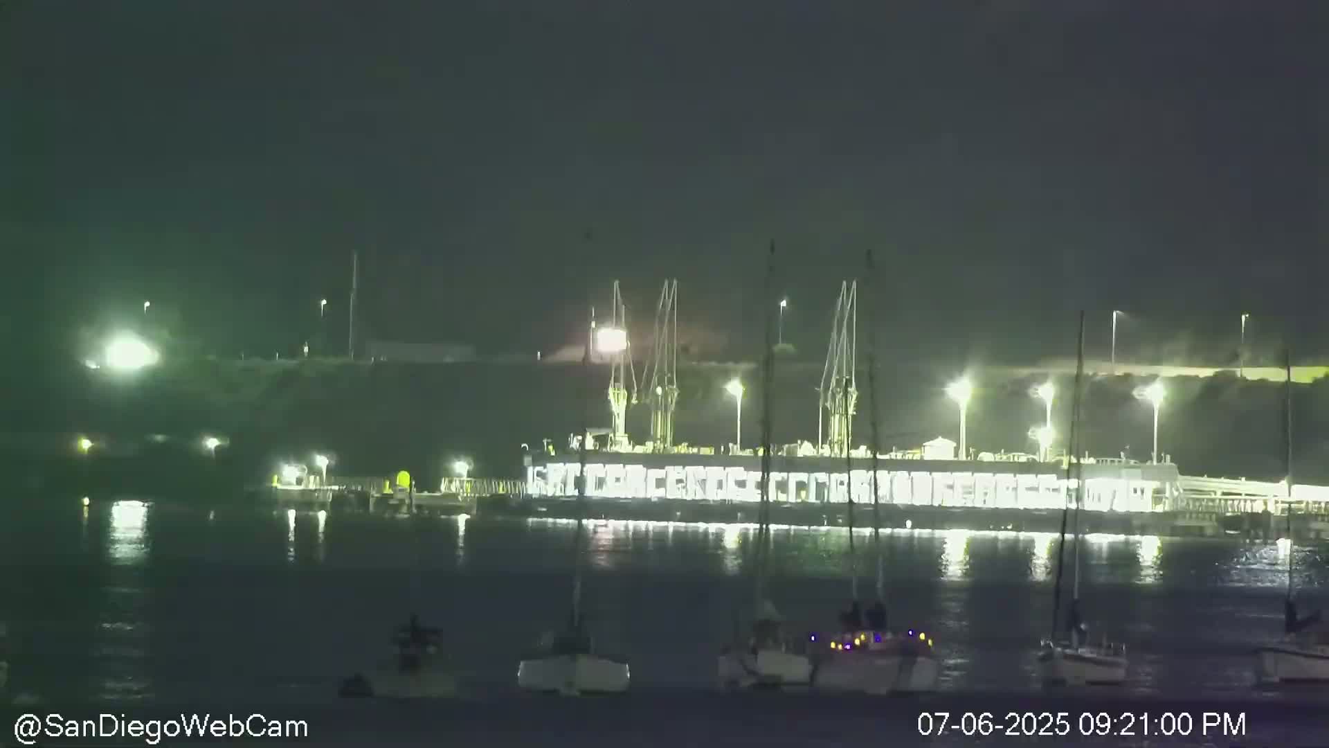 San Diego City Dowtown  from San Diego Bay Panaromic Live Cam -  Harbor Island, San Diego, San Diego County, California, USA