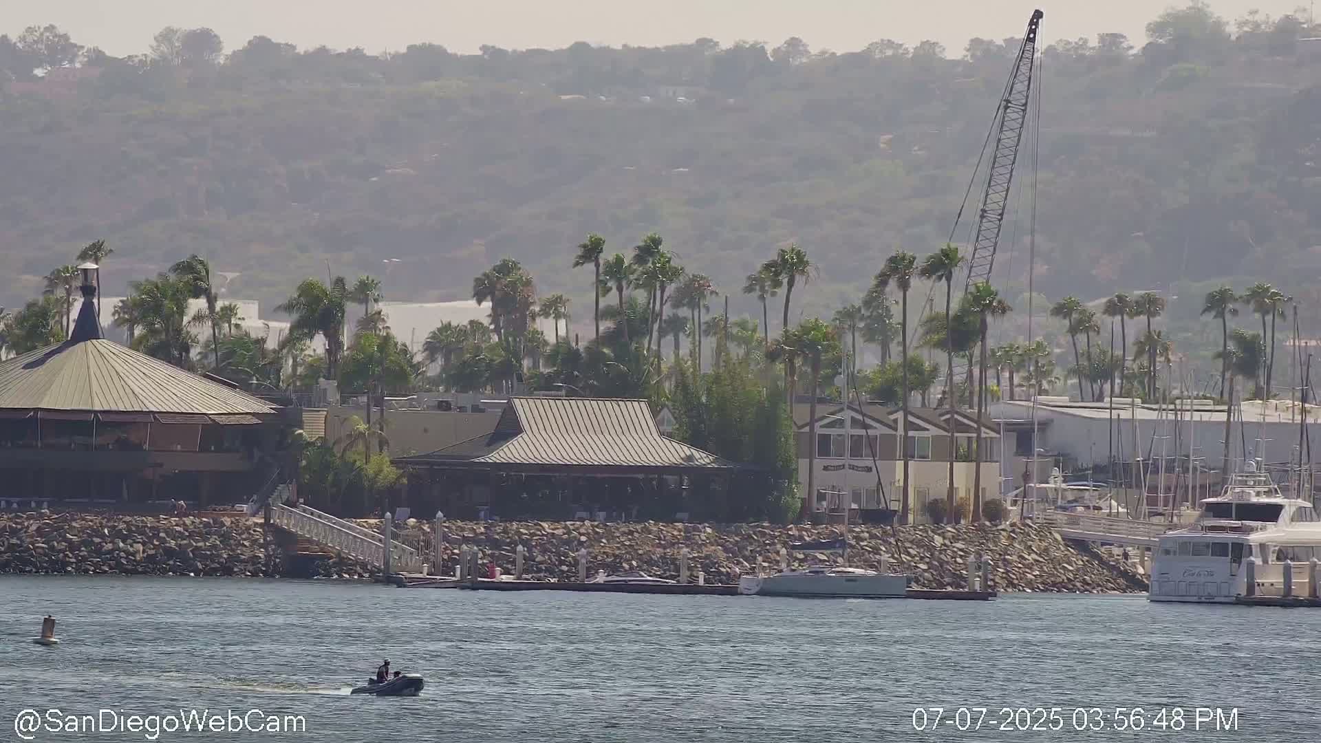 San Diego City Dowtown  from San Diego Bay Panaromic Live Cam -  Harbor Island, San Diego, San Diego County, California, USA