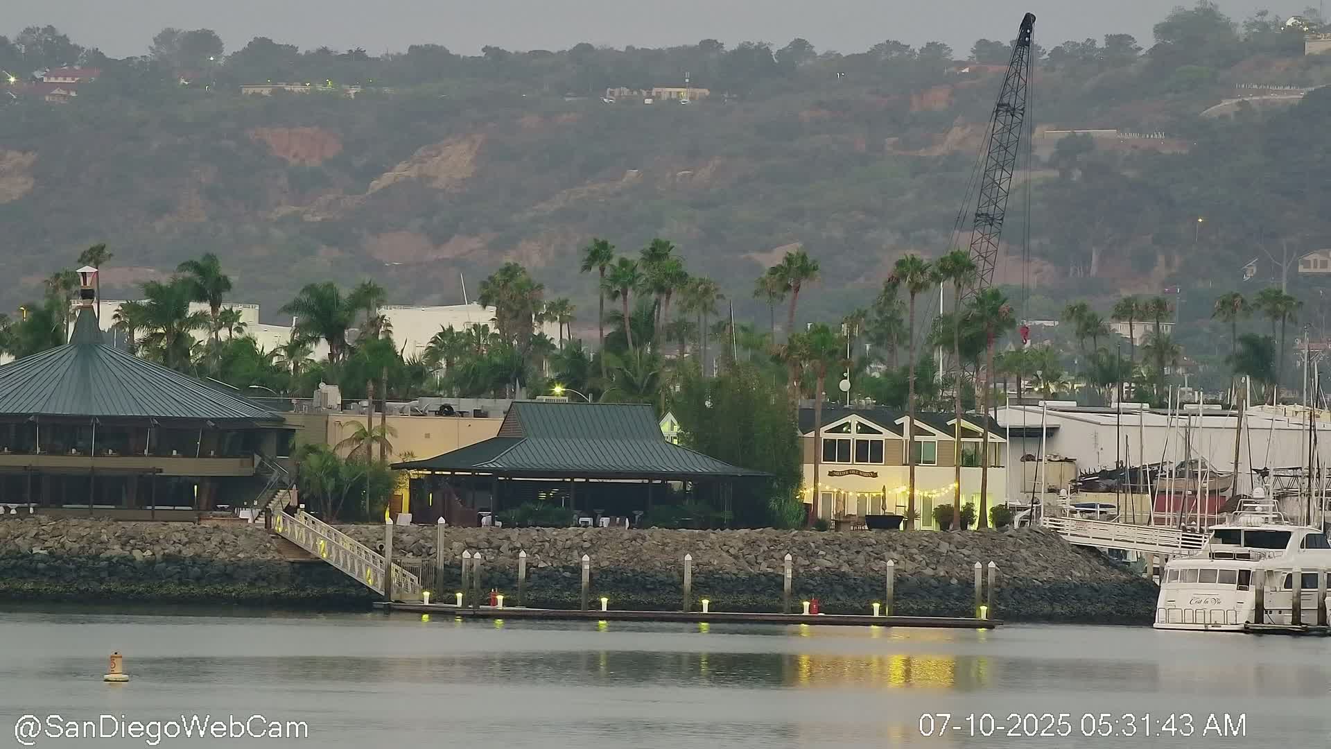 San Diego City Dowtown  from San Diego Bay Panaromic Live Cam -  Harbor Island, San Diego, San Diego County, California, USA