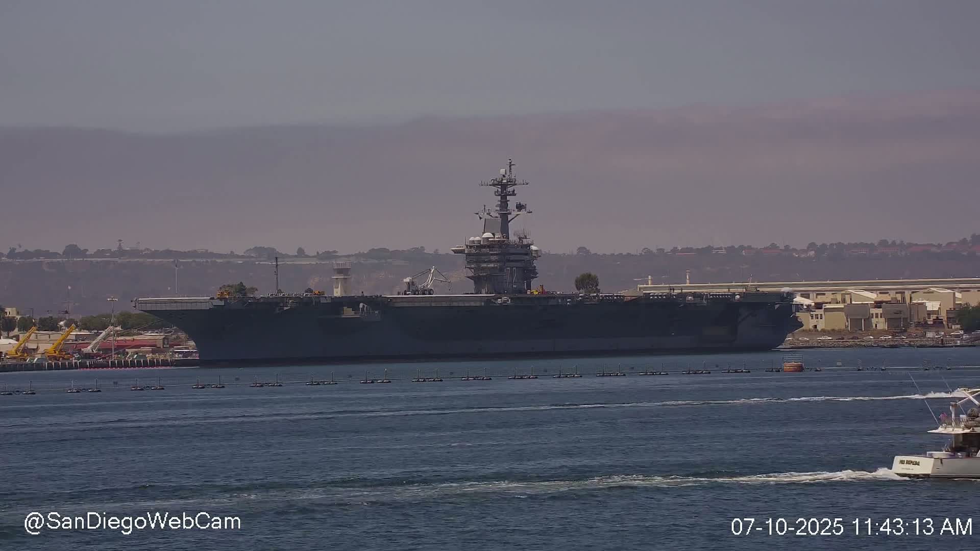 San Diego City Dowtown  from San Diego Bay Panaromic Live Cam -  Harbor Island, San Diego, San Diego County, California, USA